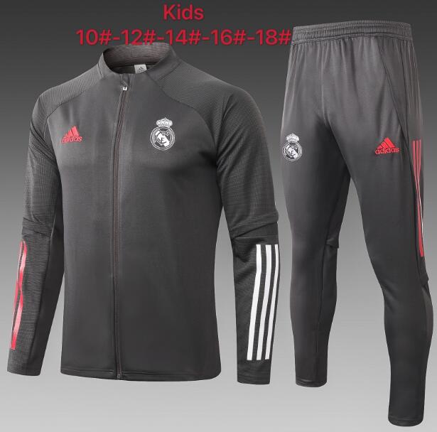 Bayern Munich Kids Grey Jacket and Pants Youth Training Kits 2020/21